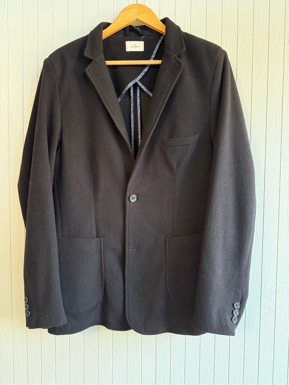 Civil Society Men’s Cotton Blend Blazer - Navy Blue